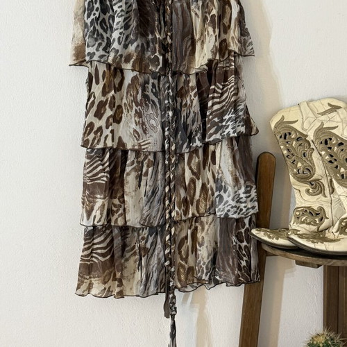 Paranoia Y2K midi leopard skirt like new, XS/S
