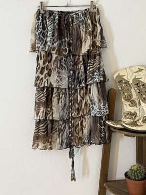 Paranoia Y2K midi leopard skirt like new, XS/S