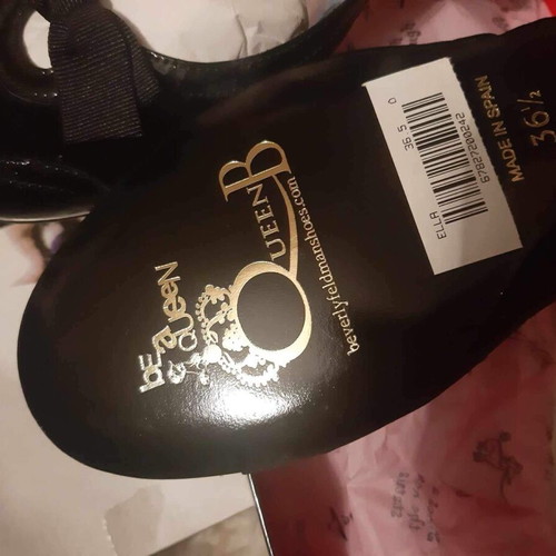 Beverly Feldman ballerinas new, black velvet with patent details, size 36.5