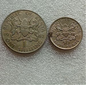 2 νομίσματα Κένυας του 1967