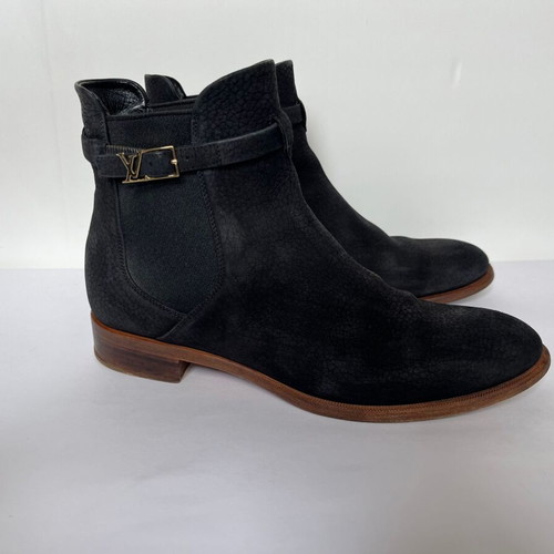 Louis Vuitton leather ankle boots used, size 38.5, black