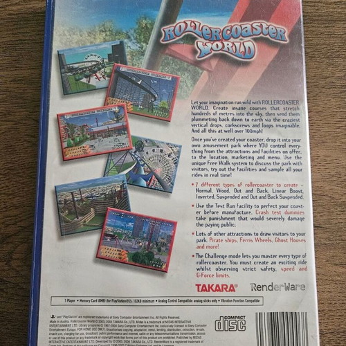 Roller Coaster World PlayStation 2 game used, simulation strategy