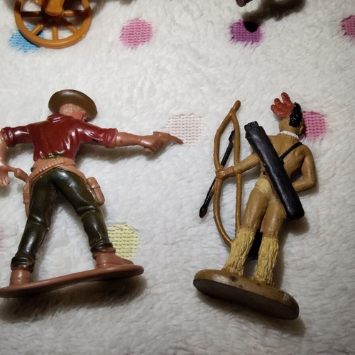 Wild West Cowboys and Indians figures with stagecoaches used