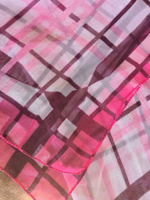 Square pink scarf used, small size