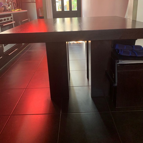 Oak dining table used with extension mechanism 120x120 to 173x120
