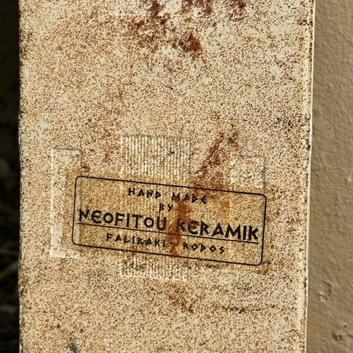 Ceramic decorative tile used from Neofitou Keramik with Zeus portrait
