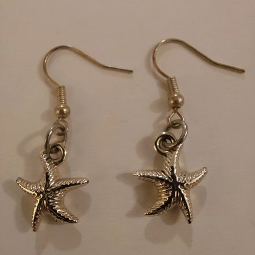 Starfish earrings like new, silver