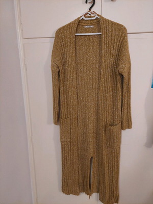 Knitted long cardigan Pull & Bear like new, beige and mustard