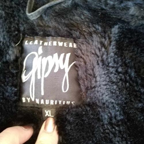 Jacket suede black with inner fur used, genuine leather
