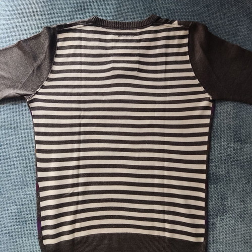 Wool men's sweater like new, size L, white and gray