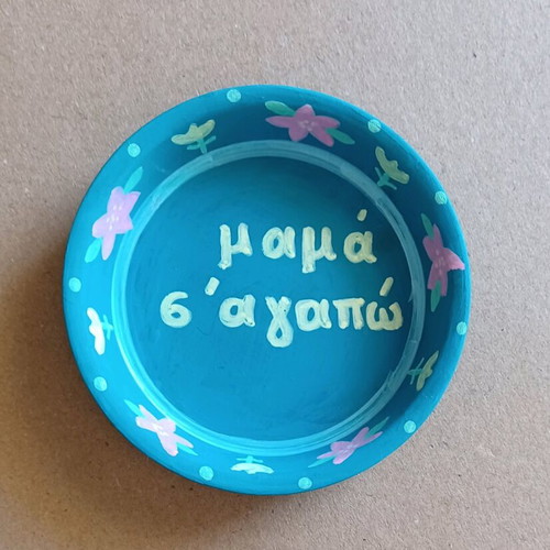 Decorative jewelry dish new, handmade, with "Mom I love you" dedication