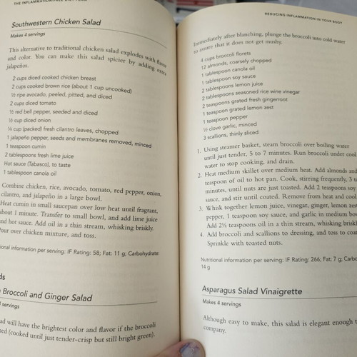The Inflammation Free Diet Plan book like new