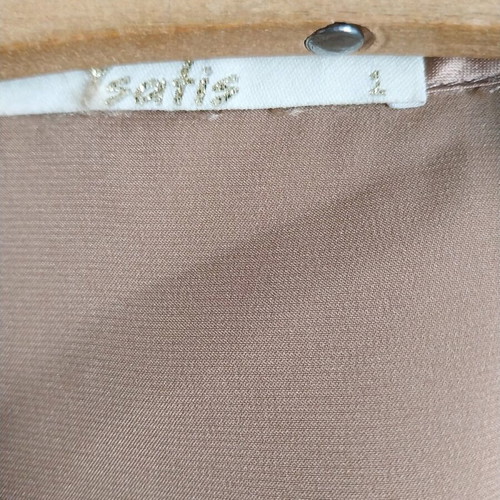 Ysatis satin blouse gold like new, elastic waist