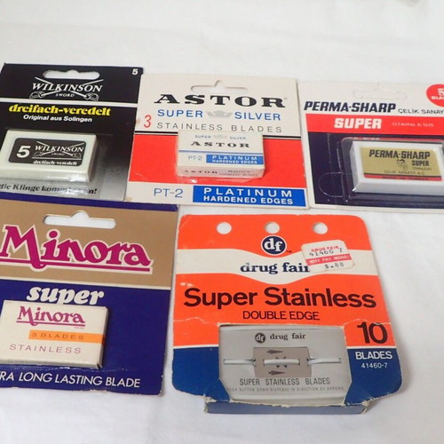 Vintage double edge razor blades pack of five, new