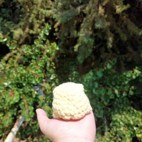 Small knitted yellow frog handmade, new