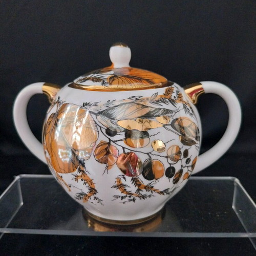 Vintage LFZ USSR tea set 3 pieces "Golden Autumn"