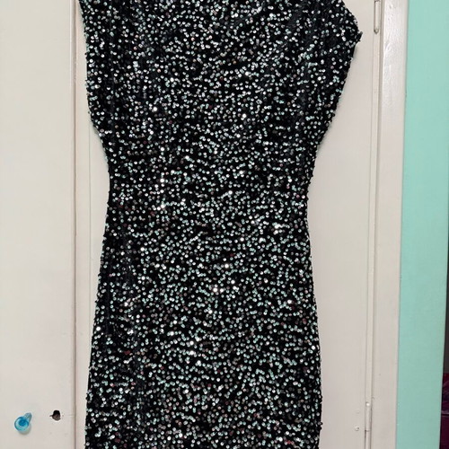 Black mini dress with sequins new