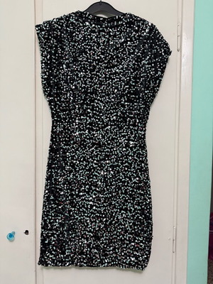 Black mini dress with sequins new