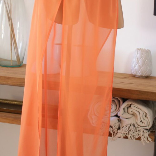 Beachwear pants with orange transparent top new