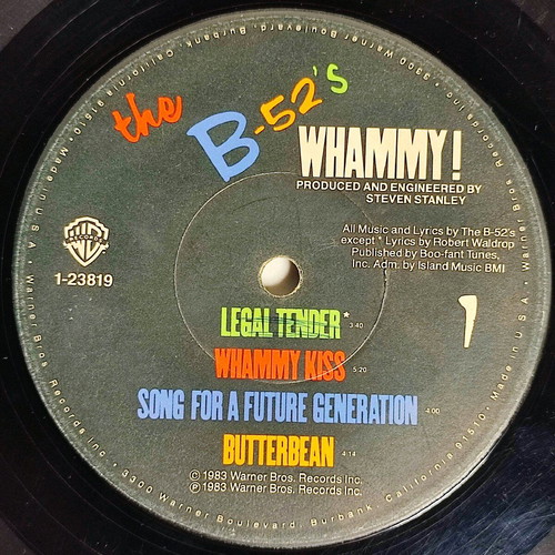 The B-52's Whammy! vinyl used, first American pressing