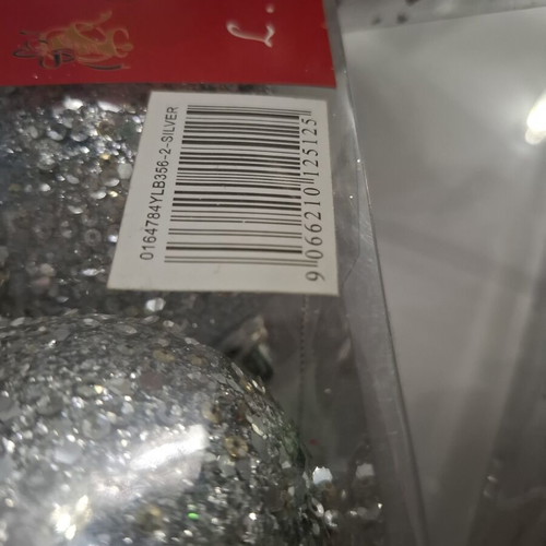 Set of 18 Silver Glitter Christmas Balls (8cm & 10cm)