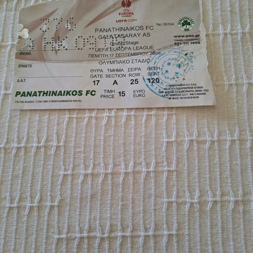 Panathinaikos-Galatasaray 2009 ticket like new