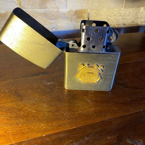 Vintage Oversized Table Lighter Reporter with United States Coast Guard Emblem used