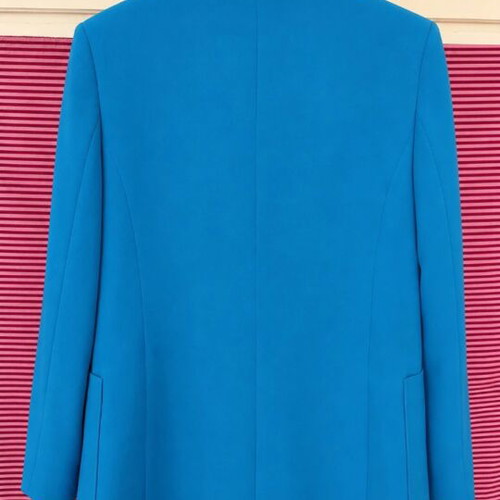 Never on Sunday women's blazer and pants set size L like new, blue