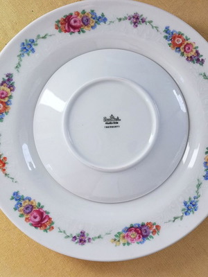 Πιάτα γλυκού Rosenthal και πιατέλα Scherzer καινούργια, σετ 6 τεμαχίων