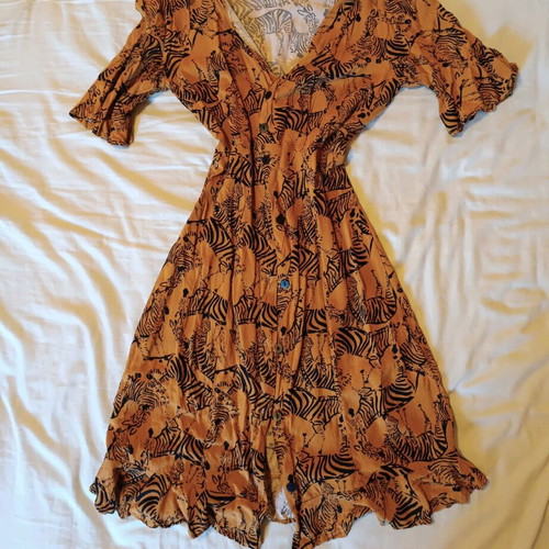 Summer dress size XS with zebra print like new