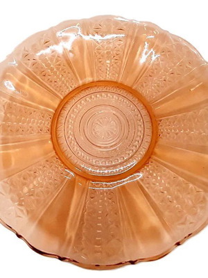 Vintage Amber Glass Cake Plate like new