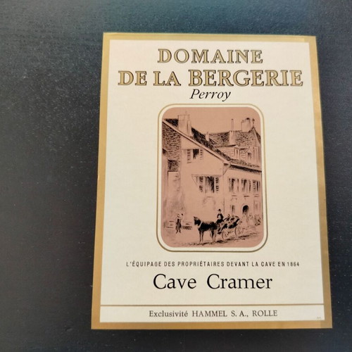Domaine de la Bergerie Perroy wine promotional label used