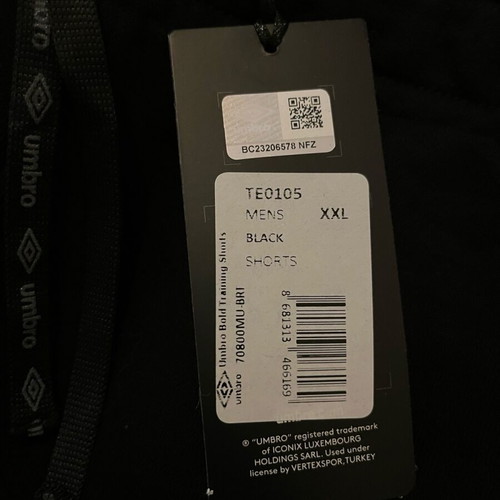 Galatasaray Umbro Black Shorts brand new with tags
