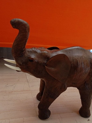 Decorative wooden elephant dark brown color like new