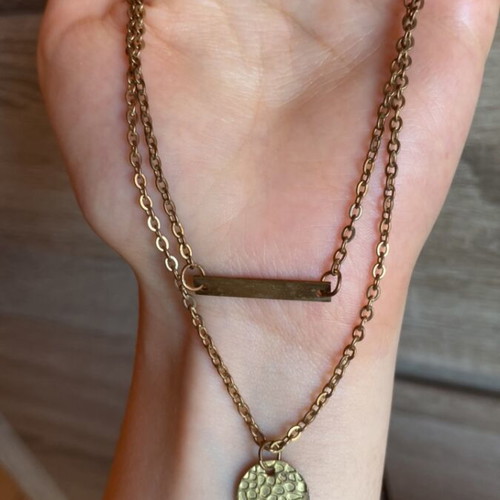 Ankle Necklace and Bracelet Set used, gold and rose gold color