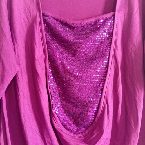 Blouse dress purple with sequins new, size XL