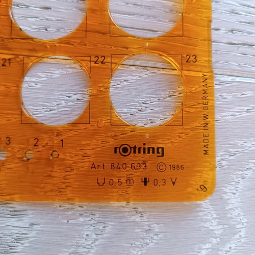 Rotring circle stencil 1-36 like new