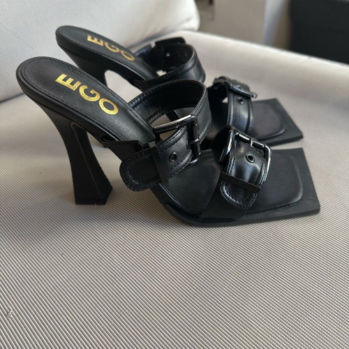 Ego black modern slippers new, size 39