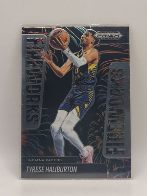 Tyrese Haliburton 2024-25 Panini-Prizm Black Basketball Fireworks Insert Card new