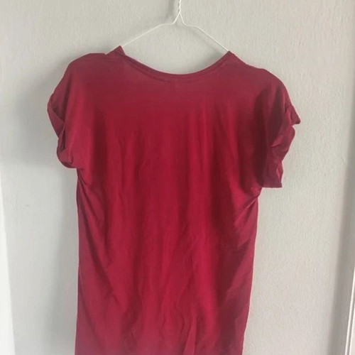& Other Stories women's cupro T-shirt V-neck like new, red, XS/S