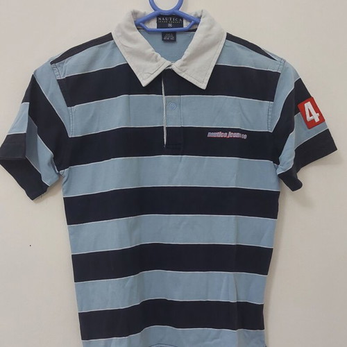 Nautica kids polo shirt used, size 8-10 years, white and blue