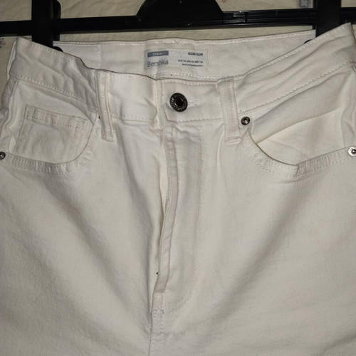 Berska White Denim Mom Fit Pants New, Size XS/34