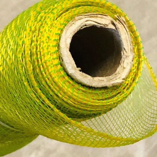 Decorative net 4 meters long, green/gold, plastic