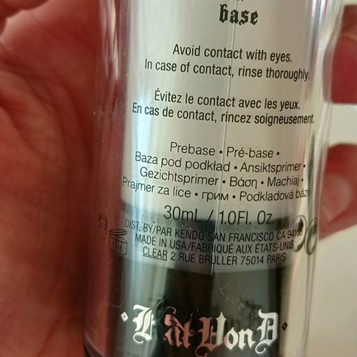 Kat Von D lipstick and primer pack used