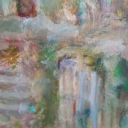 Painting by Aikaterini Tsatsaronaki oil on cardboard like new