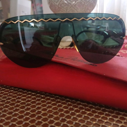 Paloma Picasso sunglasses used, black and gold