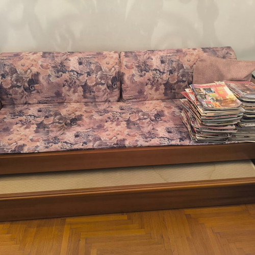 Sofa bed with sliding second bed used