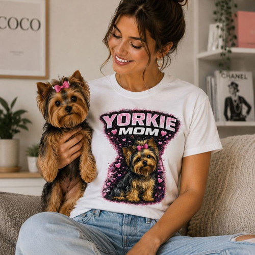 Yorkie Mom T-Shirt new, unisex Yorkshire Terrier dog mom gift