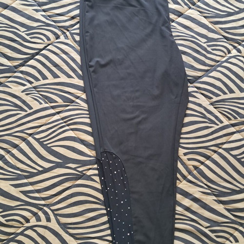 Shein black plus size leggings like new with mesh and rhinestones