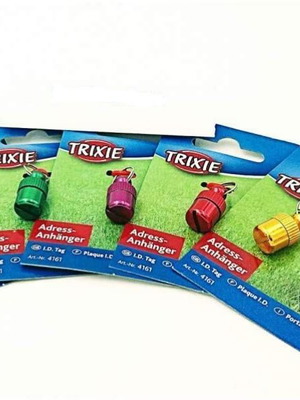 Ταυτότητα βαρελάκι Trixie σκύλου/γάτας καινούργια, χρωματιστή